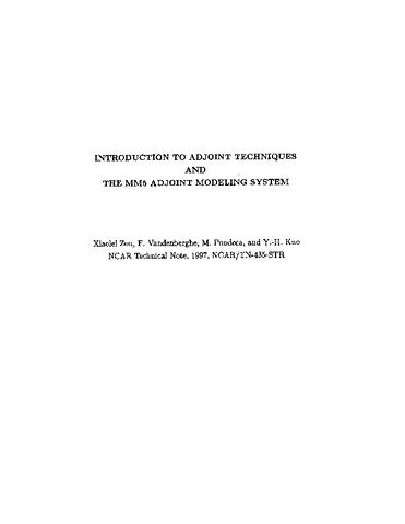 Introduction to Adjoint Techniques and the MM5 Adjoint Modeling System