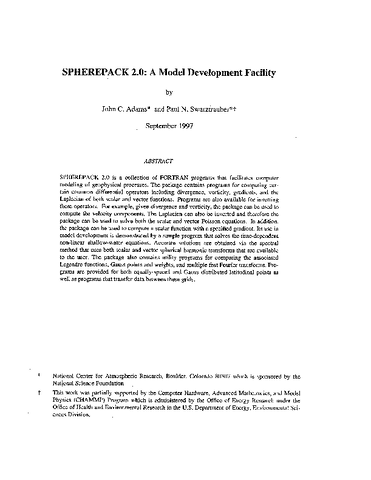 Spherepack 2.0: A Model Development Facility