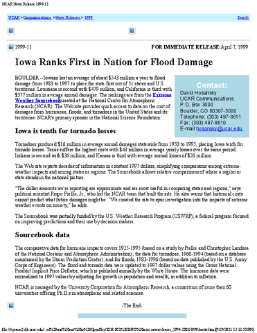 Iowa Ranks First in Nation for Flood Damage