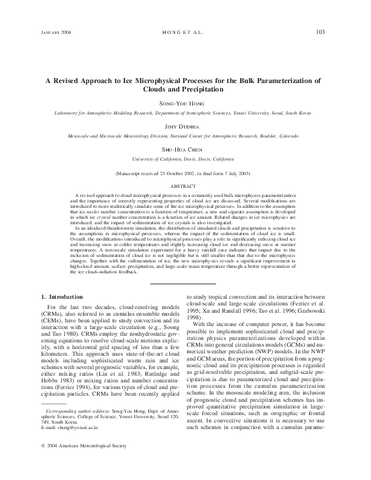 A revised approach to ice-microphysical processes for the bulk parameterization of cloud and precipitation