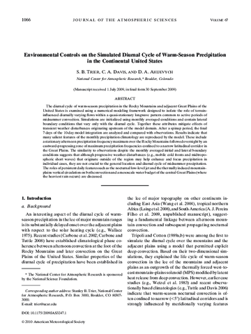 Environmental controls on the simulated diurnal cycle of warm-season precipitation in the Continental United States