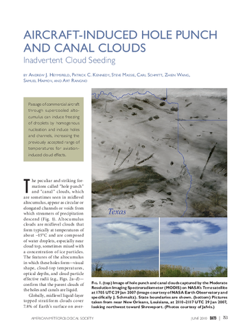 Aircraft-induced hole punch and canal clouds: Inadvertent cloud seeding