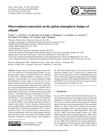 Observational constraints on the global atmospheric budget of ethanol
