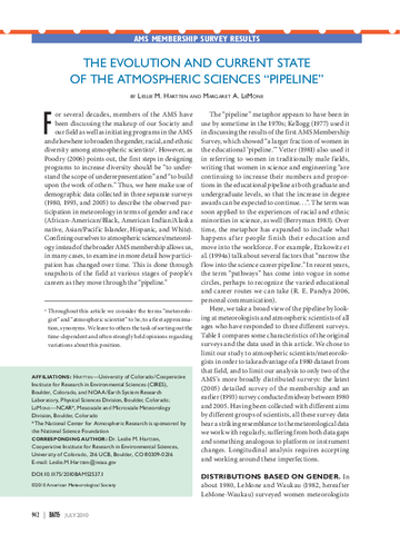 The evolution and current state of the atmospheric sciences "pipeline"