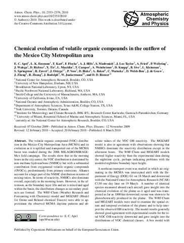 Chemical evolution of volatile organic compounds in the outflow of the Mexico City metropolitan area