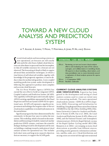 Toward a new cloud analysis and prediction system