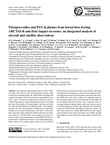 Nitrogen oxides and PAN in plumes from boreal fires during ARCTAS-B and their impact on ozone: An integrated analysis of aircraft and satellite observations