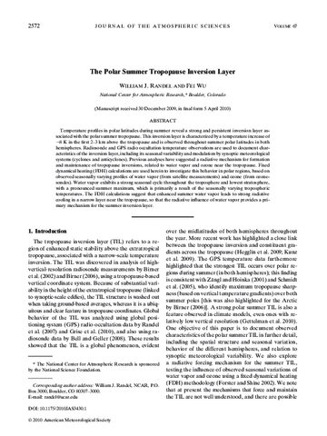 The polar summer tropopause inversion layer
