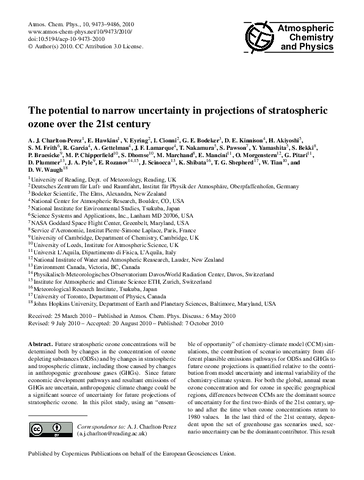 The potential to narrow uncertainty in projections of stratospheric ozone over the 21st century