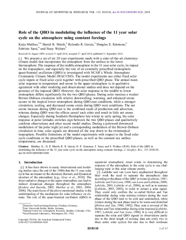 Role of the QBO in modulating the influence of the 11 year solar cycle on the atmosphere using constant forcings