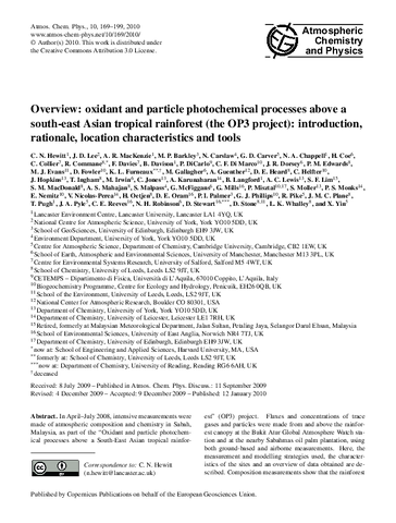 Overview: Oxidant and particle photochemical processes above a south-east Asian tropical rainforest (the OP3 project): Introduction, rationale, location characteristics and tools