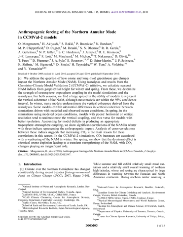 Anthropogenic forcing of the Northern Annular Mode in CCMVal-2 models