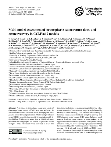 Multi-model assessment of stratospheric ozone return dates and ozone recovery in CCMVal-2 models
