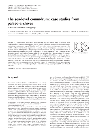 The sea-level conundrum: Case studies from palaeo-archives