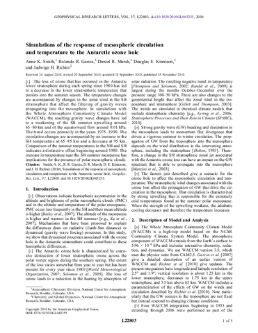 Simulations of the response of the mesospheric circulation and temperature to the Antarctic ozone hole