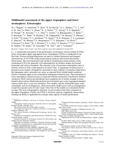 Multimodel assessment of the upper troposphere and lower stratosphere: Extratropics