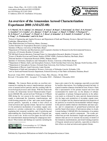 An overview of the Amazonian Aerosol Characterization Experiment 2008 (AMAZE-08)