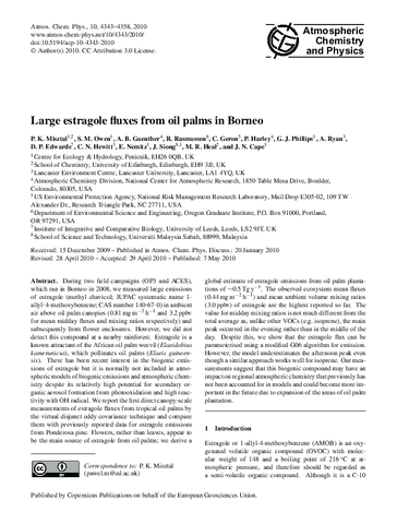 Large estragole fluxes from oil palms in Borneo