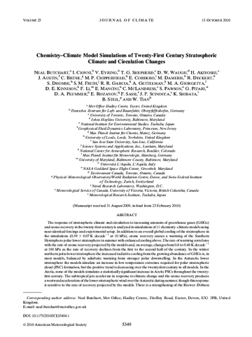Chemistry-climate model simulations of twenty-first century stratospheric climate and circulation changes