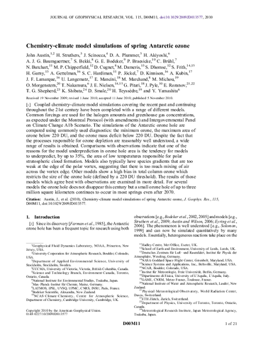 Chemistry-climate model simulations of spring Antarctic ozone