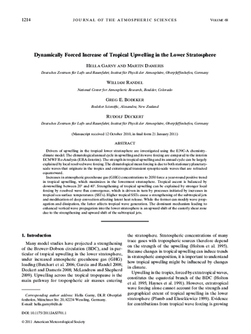 Dynamically forced increase of tropical upwelling in the lower stratosphere