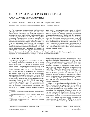 The extratropical upper troposphere and lower stratosphere