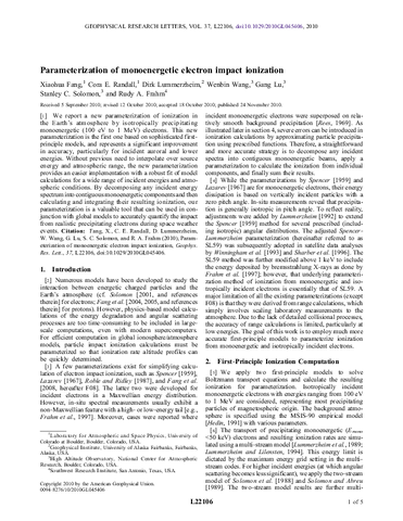 Parameterization of monoenergetic electron impact ionization