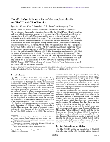 The effect of periodic variations of thermospheric density on CHAMP and GRACE orbits