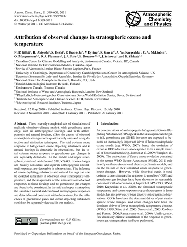 Attribution of observed changes in stratospheric ozone and temperature