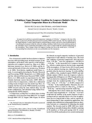 A multilayer upper-boundary condition for longwave radiative flux to correct temperature biases in a mesoscale model