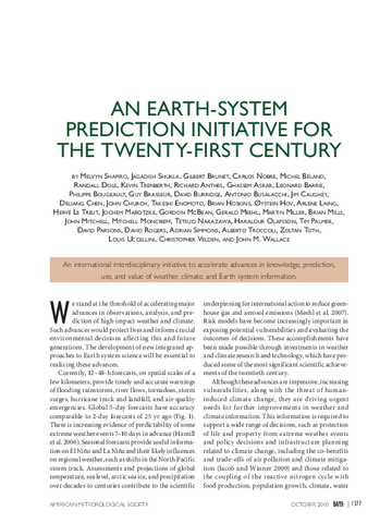 An Earth-system prediction initiative for the twenty-first century
