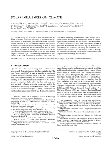 Solar influences on climate