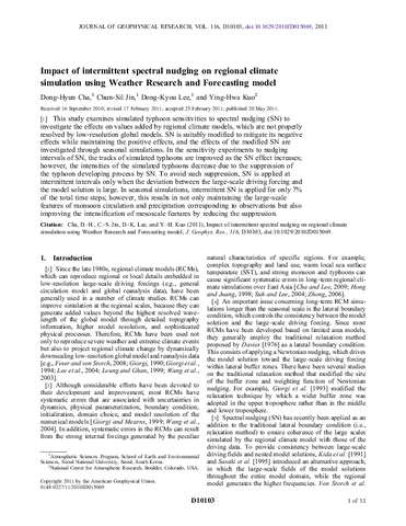Impact of intermittent spectral nudging on regional climate simulation using Weather Research and Forecasting model