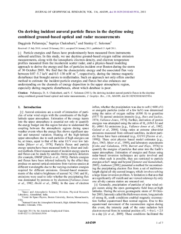 On deriving incident auroral particle fluxes in the daytime using combined ground-based optical and radar measurements