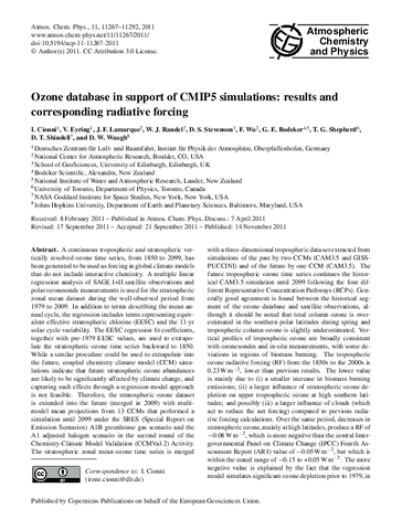 Ozone database in support of CMIP5 simulations: Results and corresponding radiative forcing