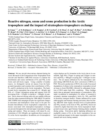 Reactive nitrogen, ozone and ozone production in the Arctic troposphere and the impact of stratosphere-troposphere exchange