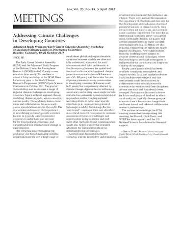 Addressing climate challenges in developing countries