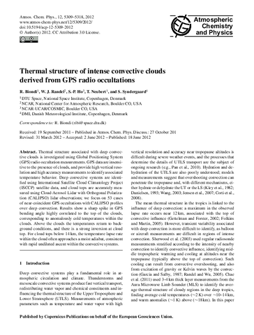 Thermal structure of intense convective clouds derived from GPS radio occultations