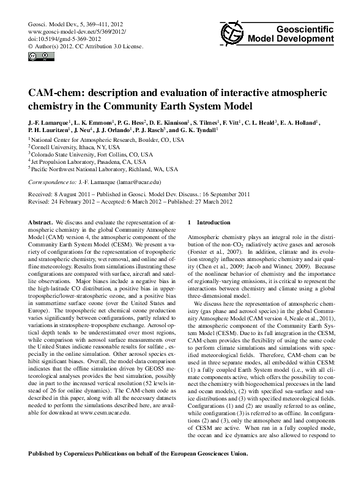 CAM-chem: Description and evaluation of interactive atmospheric chemistry in the Community Earth System Model