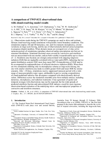 A comparison of TWP-ICE observational data with cloud-resolving model results