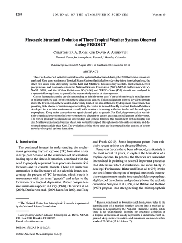 Mesoscale structural evolution of three tropical weather systems observed during PREDICT