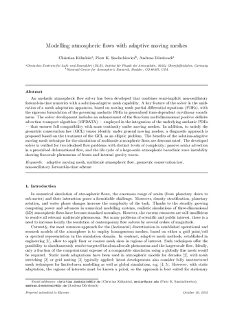 Modelling atmospheric flows with adaptive moving meshes