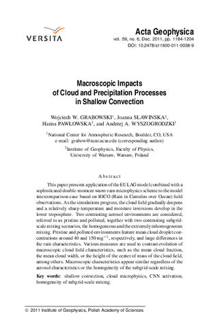Macroscopic impacts of cloud and precipitation processes in shallow convection