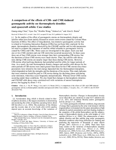 A comparison of the effects of CIR- and CME-induced geomagnetic activity on thermospheric densities and spacecraft orbits: Case studies