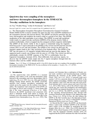 Quasi-two-day wave coupling of the mesosphere and lower thermosphere-ionosphere in the TIME-GCM: Two-day oscillations in the ionosphere