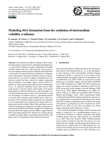 Modeling SOA formation from the oxidation of intermediate volatility n-alkanes
