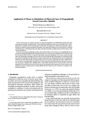 Application of theory to simulations of observed cases of orographically forced convective rainfall