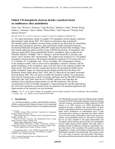 Global 3-D ionospheric electron density reanalysis based on multisource data assimilation