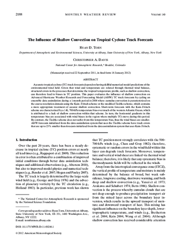 The influence of shallow convection on tropical cyclone track forecasts
