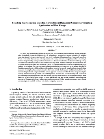 Selecting representative days for more efficient dynamical climate downscaling: Application to wind energy